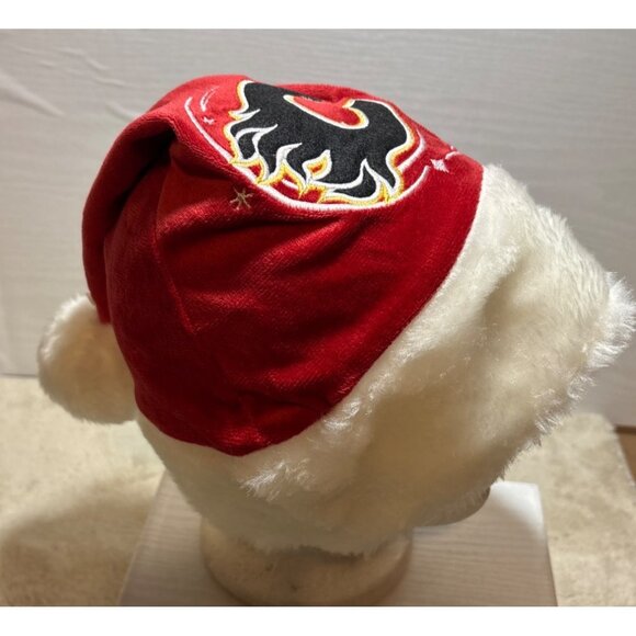 Calgary Flames Santa Hat Red & White Plush HG Brands NHL Hockey - Picture 4 of 9